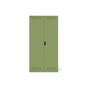 Schrank mit geschlitzten Türen und mit Zylinderschloss, RAL 6011