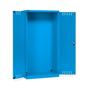 Schrank mit geschlitzten Türen und mit Zylinderschloss, RAL 5012