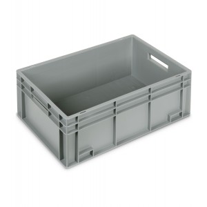 Behälter Euro Box, B600 x T400 x H232 mm, verstärkter Boden, offene Griffe