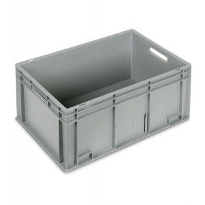 Behälter Euro Box, B600 x T400 x H280 mm, verstärkter Boden, offene Griffe