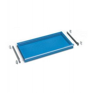 Schublade mit einfachem Auszug H 100 mm für Regal, Blau