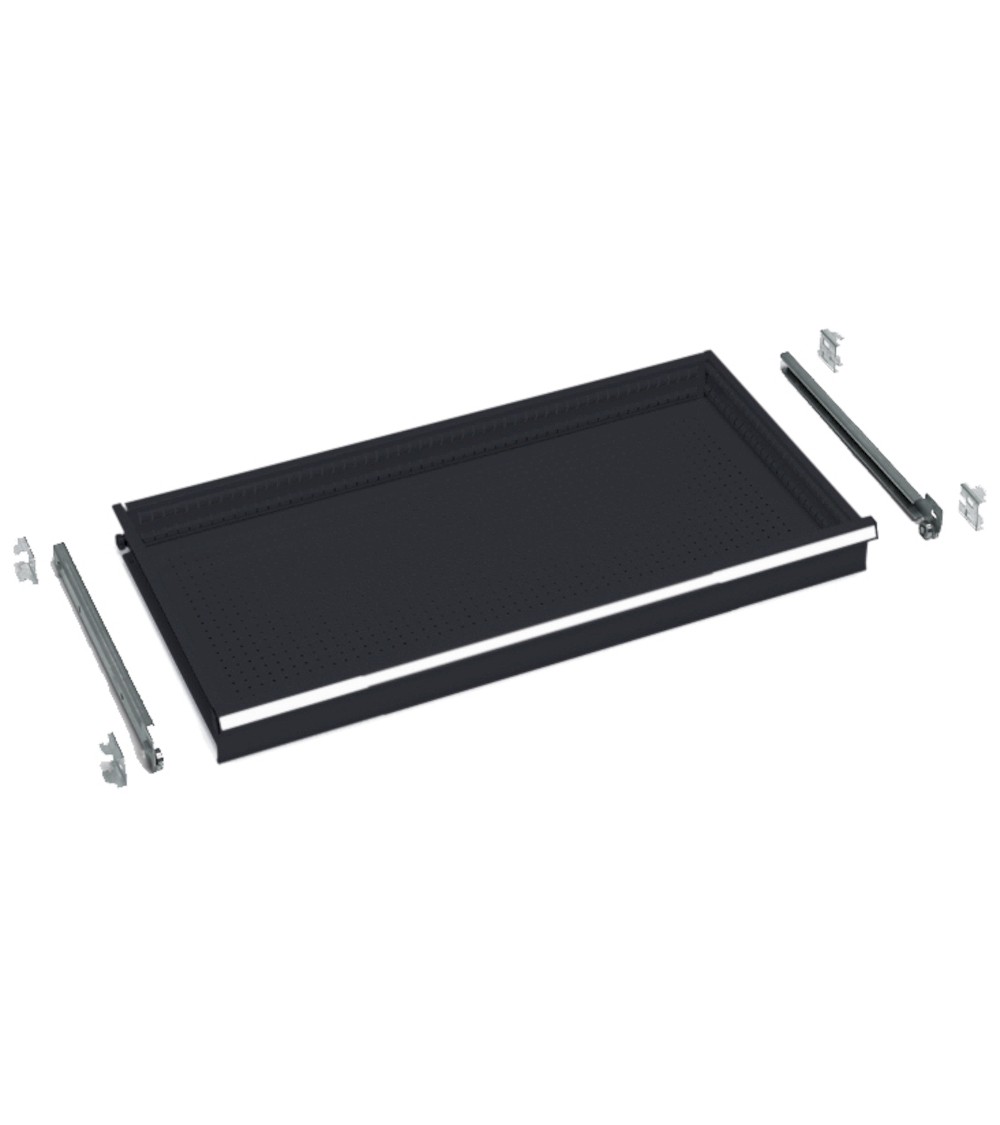 Schublade mit einfachem Auszug H 100 mm für Regal, Anthrazitgrau