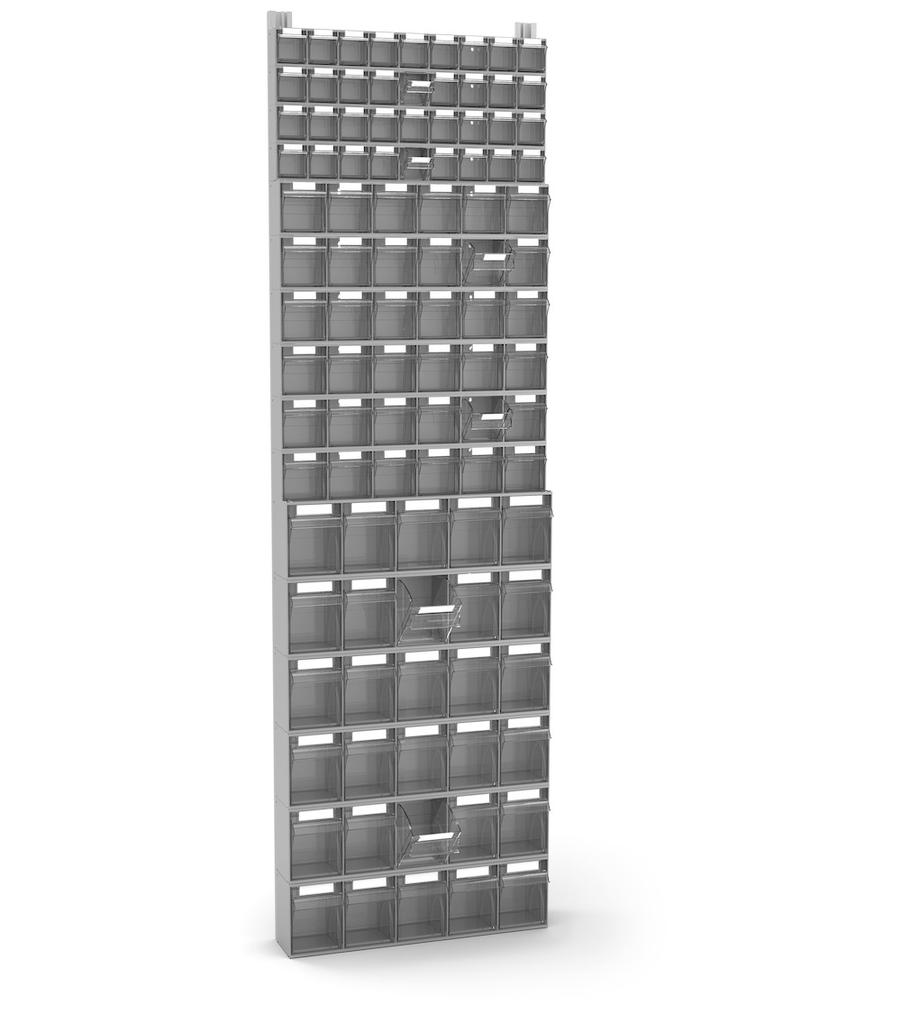 Regal mit 102 Schubladen Visual Box für Kleinteile, H2000 mm