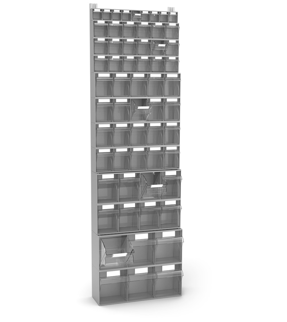 Regal mit 61 Schubladen Visual Box für Kleinteile, H2000 mm