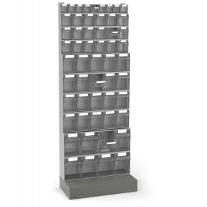 Regal für Kleinteile mit Sockel mit 55 Schubladen Visual Box, H1600 mm
