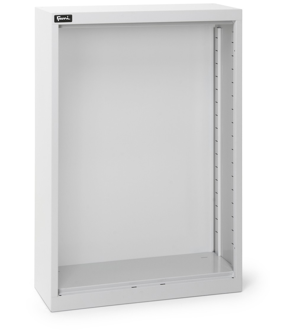 Leerer Behälterschrank ohne Türen für Sichtlagerkästen Picking Box Air, B700 x T267 x H1001 mm, Hellgrau