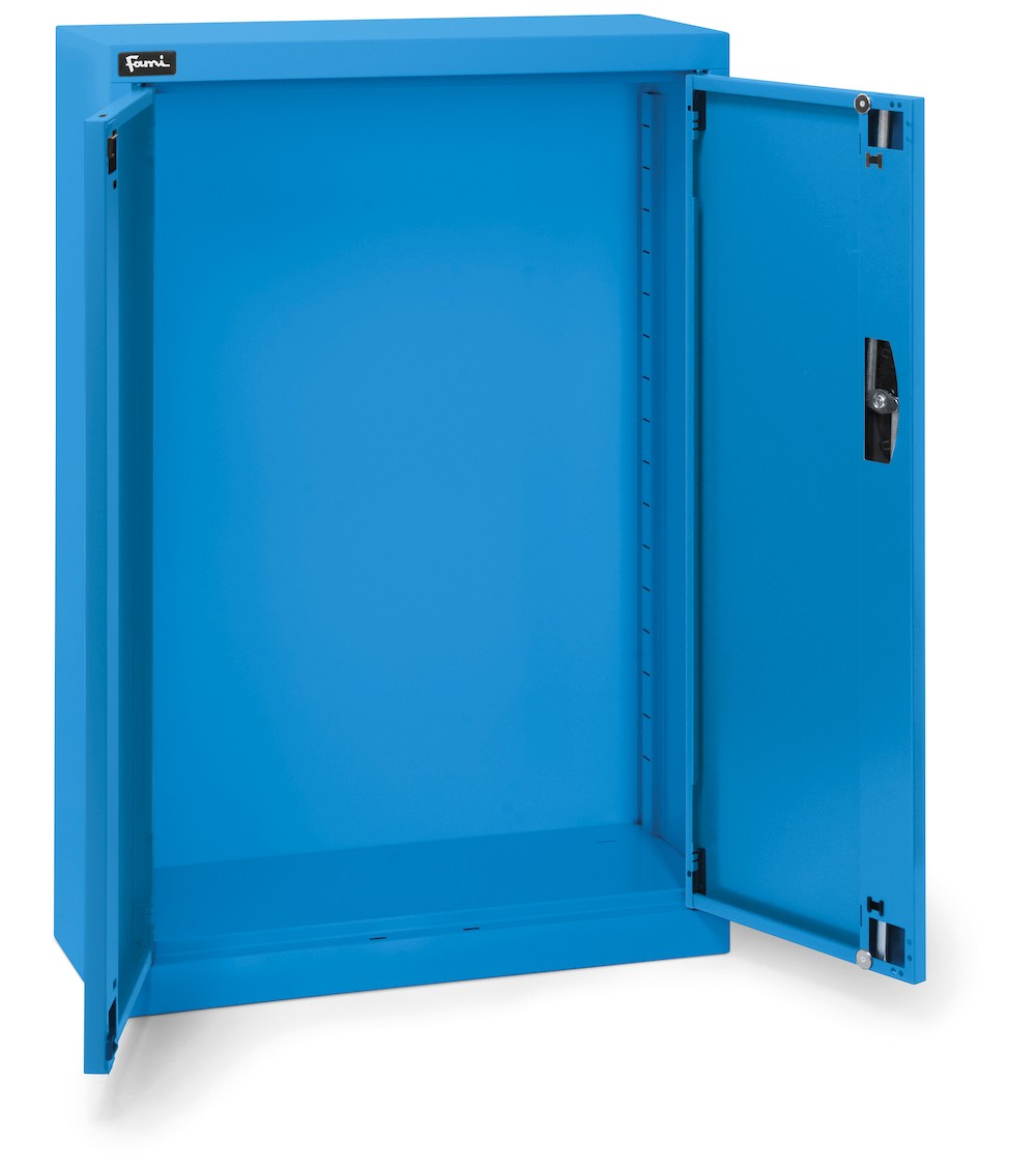 Leerer Behälterschrank mit Flügeltüren für Picking Box Air, B700 x T267 x H1001 mm, Blau