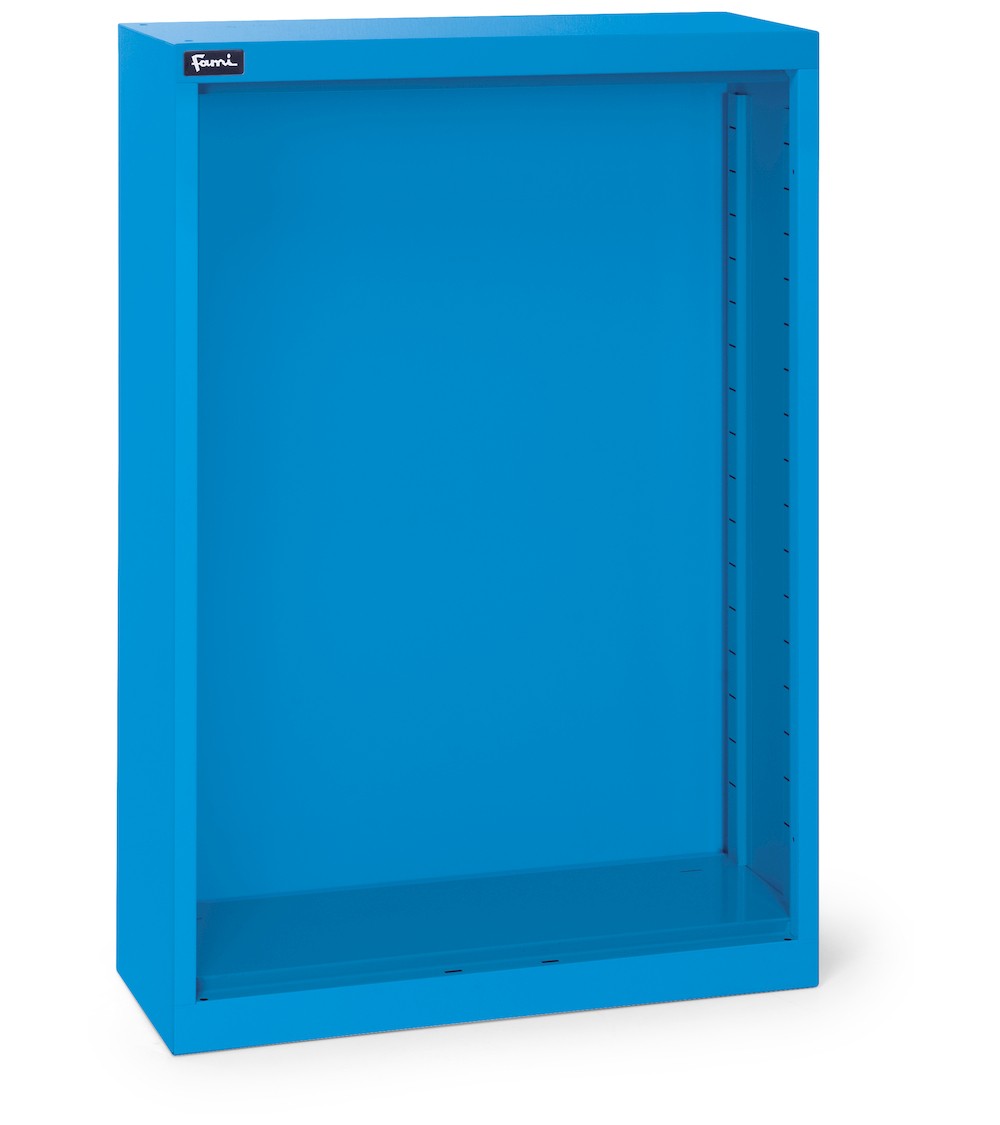 Leerer Behälterschrank ohne Türen für Sichtlagerkästen Picking Box Air, B700 x T267 x H1001 mm, Blau
