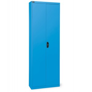 Behälterschrank mit Flügeltüren, 14 Böden und 72 Sichtlagerkästen Picking Box Air Größe 1/2,  H 1651 mm, Blau