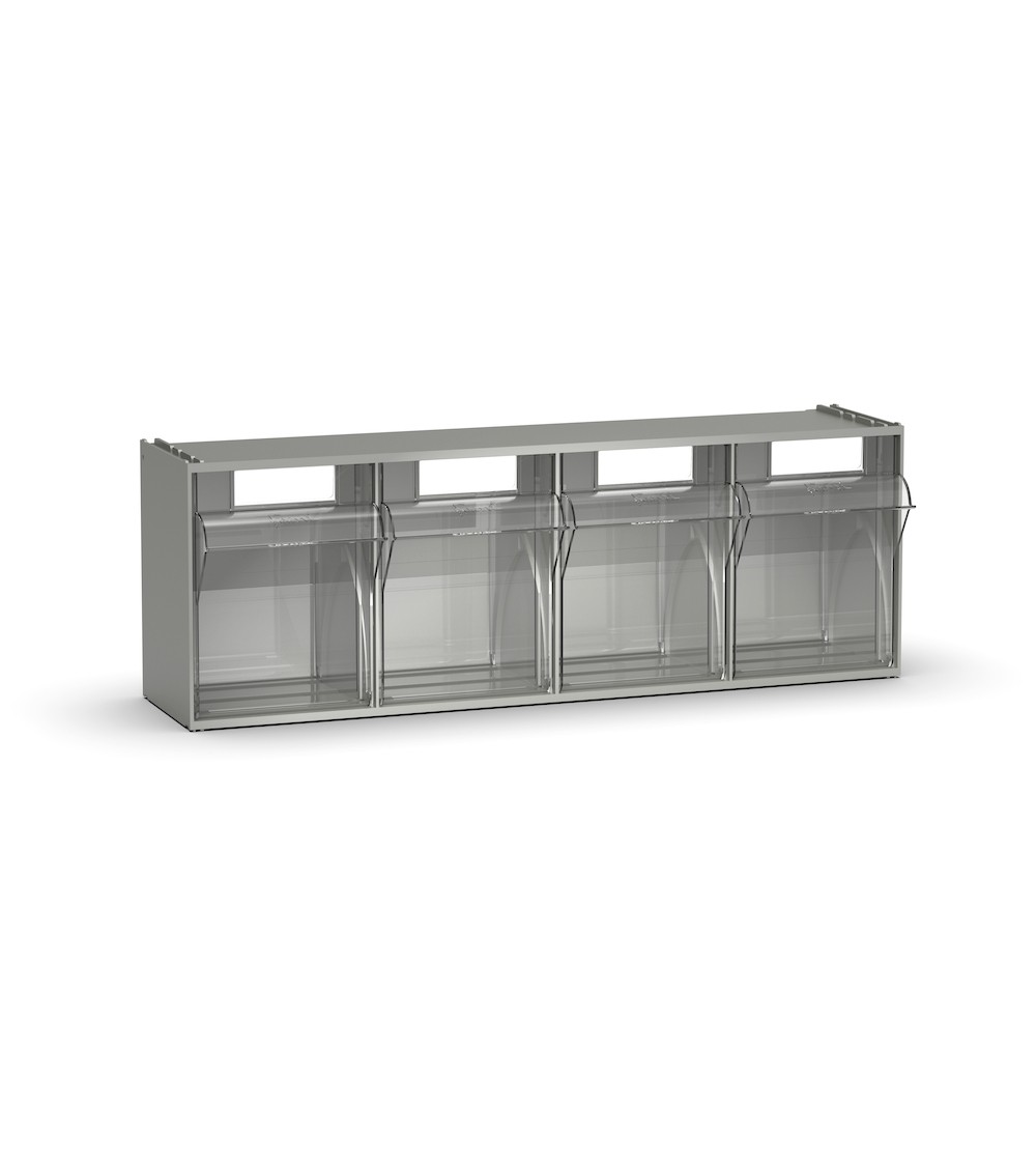 Visual Box Schubladenschrank für Kleinteile, 4 Schubladen, B600 x T178 x H206 mm
