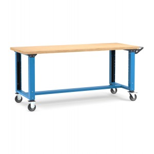 Professionelle Werkbank mit Rollen, 200 cm, Blau und Anthrazit