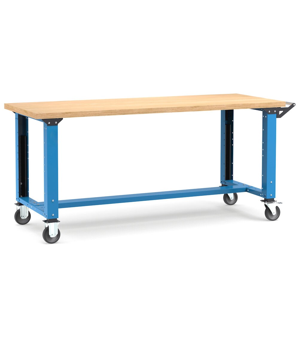 Professionelle Werkbank mit Rollen, 200 cm, Blau und Anthrazit