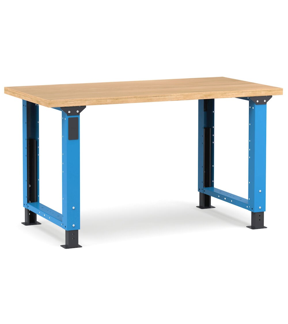 Höhenverstellbare professionelle Werkbank, 150 cm, Blau und Anthrazit