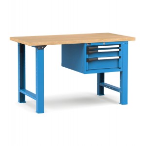 Professionelle Werkbank mit 3 Schubladen, 150 cm, Blau und Anthrazit