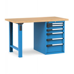 Professionelle Werkbank mit 6 Schubladen, 150 cm, Blau und Anthrazit