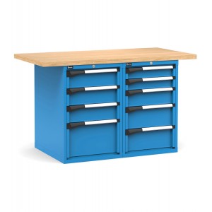 Professionelle Werkbank mit 9 Schubladen, 150 cm, Blau