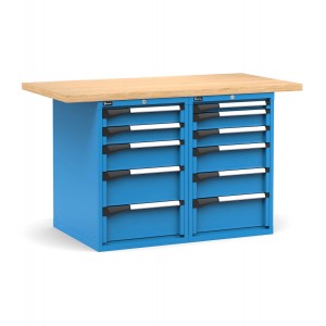 Professionelle Werkbank mit 11 Schubladen, 150 cm, Blau