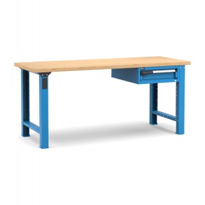 Professionelle Werkbank mit 1 Schublade, 200 cm, Blau und Anthrazit