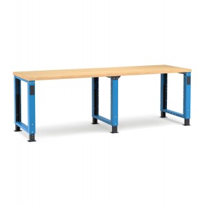 Höhenverstellbare professionelle Werkbank, 250 cm, Blau und Anthrazit