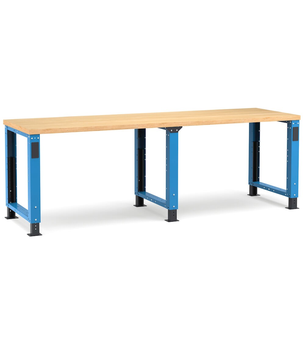 Höhenverstellbare professionelle Werkbank, 250 cm, Blau und Anthrazit