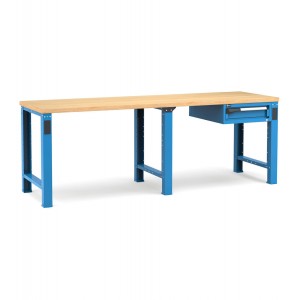 Professionelle Werkbank mit 1 Schublade, 250 cm, Blau und Anthrazit