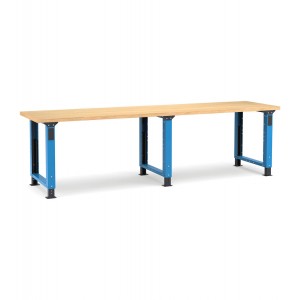 Höhenverstellbare professionelle Werkbank, 300 cm, Blau und Anthrazit