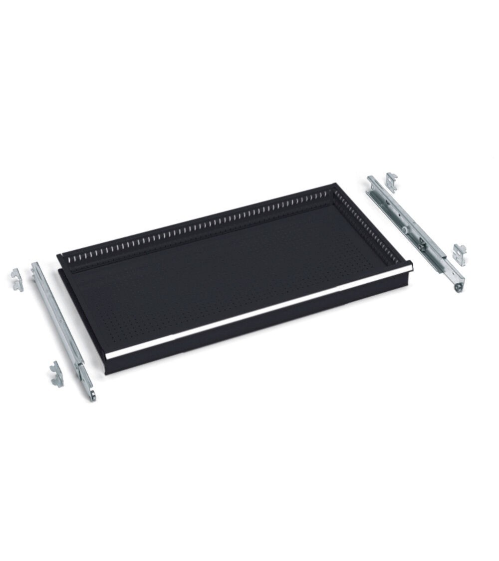 Cassetto per scaffale a estrazione telescopica H 150 mm, grigio antracite