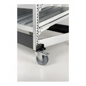 Scaffale dinamico a rulli con 4 telai inclinabili e ruote, L1118 x P1009 x H2164 mm
