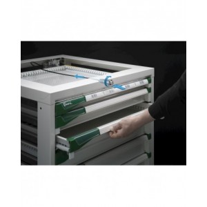Cassettiera porta attrezzi con ruote, 7 cassetti 2x75 4x100 1x150, L561 x P726 x H1022 mm