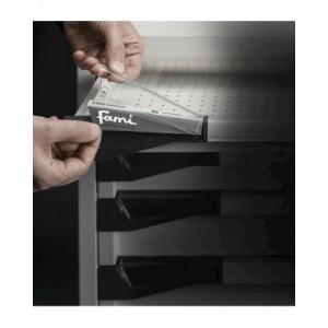Cassettiera porta attrezzi con ruote, 7 cassetti 2x75 4x100 1x150, L561 x P726 x H1022 mm
