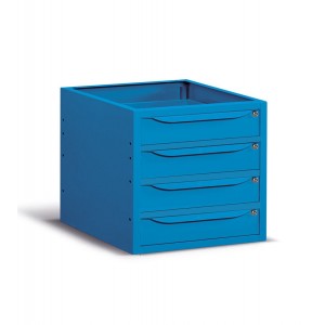 Cassettiera per banco, 4 cassetti, 63 cm, Blu