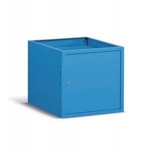 Schubladenschrank mit Tür und verstellbarem Fachboden, 63 cm, blau