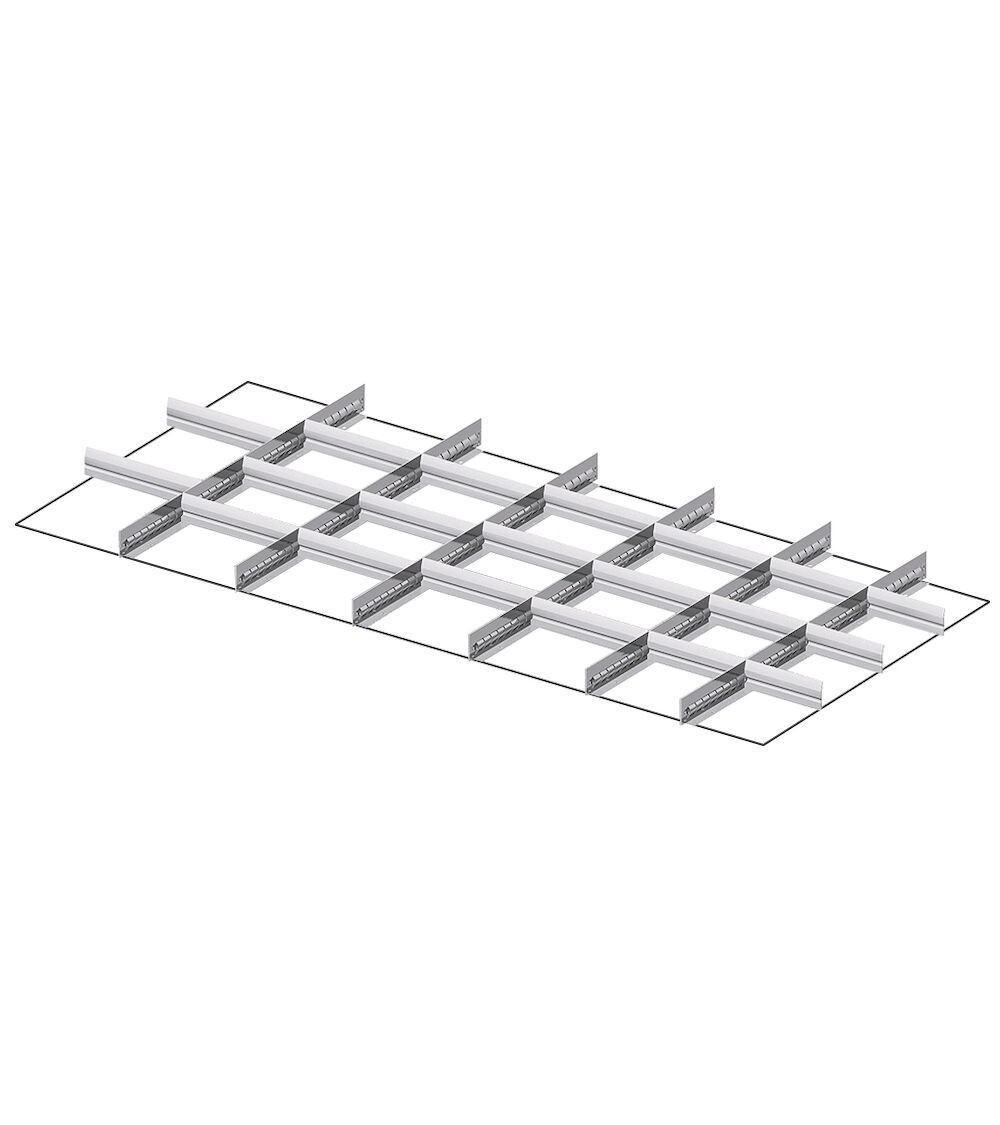 Set 6 divisori longitudinali, 20 divisori trasversali per cassetti con H 100/125 mm, 78X36 EH