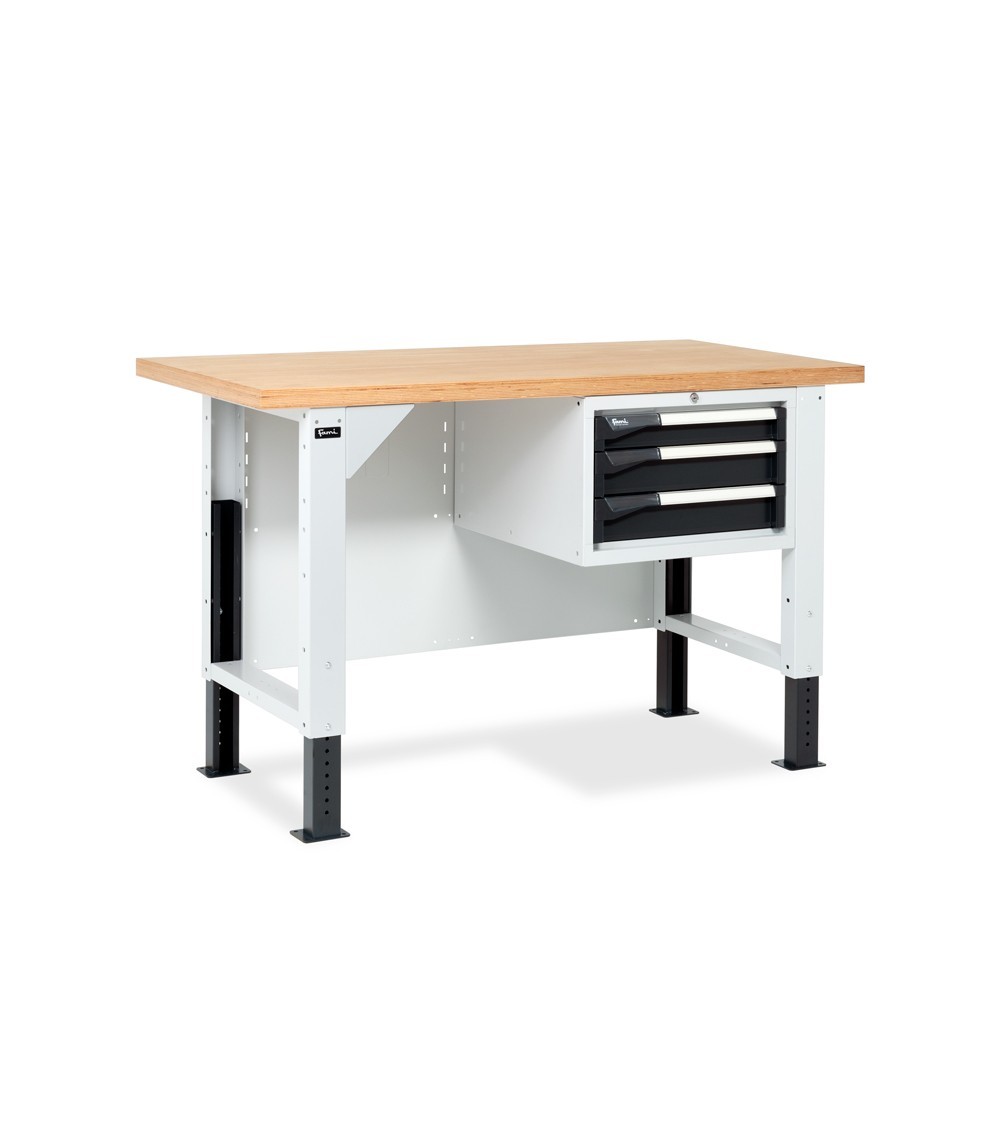 Werktisch mit 3 Schubladen für Werkstatt, L 150 cm