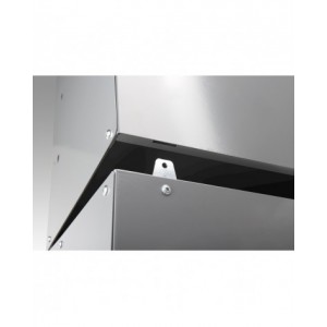 Scaffale a 4 ripiani grigio chiaro con 9 contenitori RK Box Air antracite con coperchi e frontalini , L496 x P304 x H546 mm