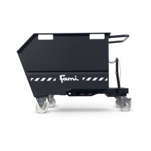 Benna ribaltabile portarottami con ruote, capacità 500 L