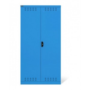 Armadio caricabatterie con ante battenti in lamiera e ripiani forati, L1023 x P555 x H2000 mm, PERFOM14045