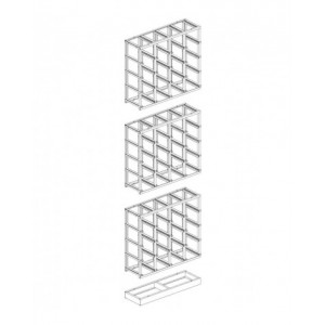 Scaffale monoblocco per minuteria con 16 contenitori Picking Box Classic, mis.  3,  L1025 x P355 x H885 mm