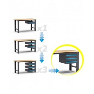 Banco da lavoro garage fisso Linea 391, L2000 x P750 x H877 mm