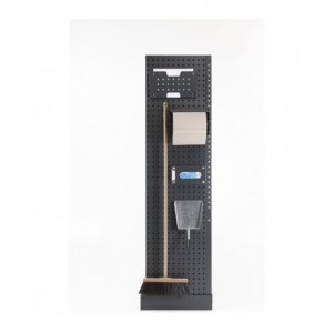 Arredo officina con armadi a 1 anta, modulo di servizio e cassettiera, L1824 x P495 x H1900 mm