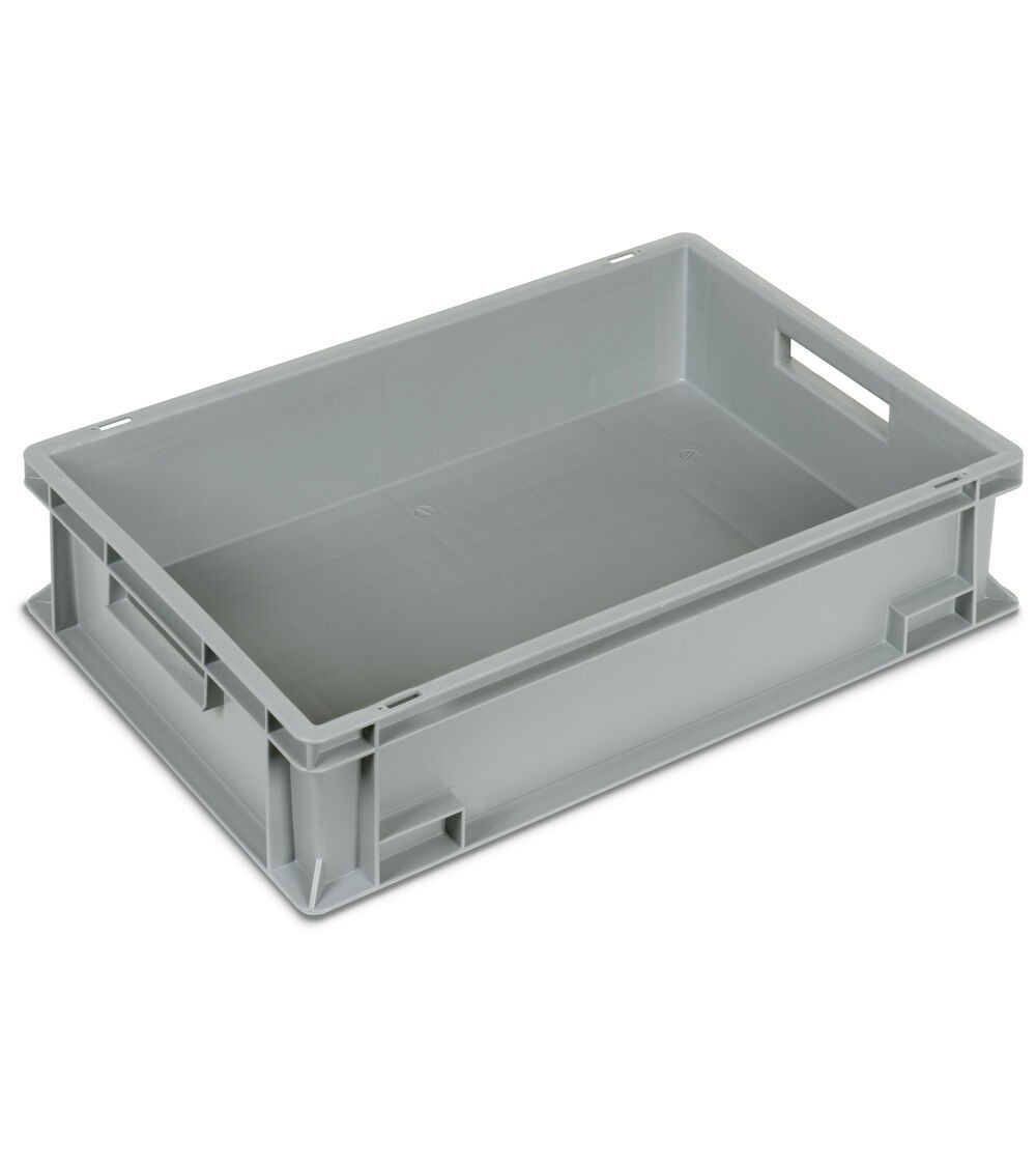 Contenitore Euro Box, L600 x P400 x H150 mm, fondo rinforzato, maniglie aperte