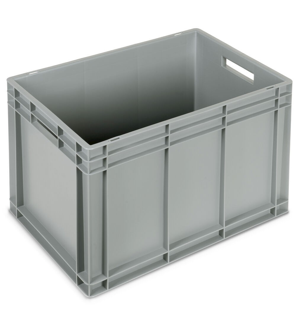 Contenitore Euro Box, L600 x P400 x H418 mm, fondo rinforzato, maniglie aperte