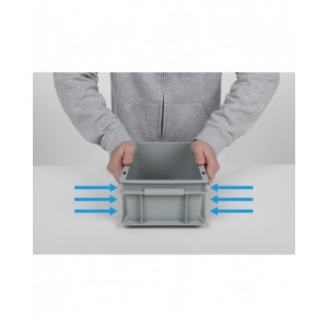 Contenitore Euro Box, L600 x P400 x H418 mm, fondo rinforzato, maniglie aperte