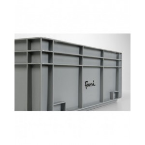 Contenitore Euro Box, L600 x P400 x H418 mm, fondo rinforzato, maniglie aperte