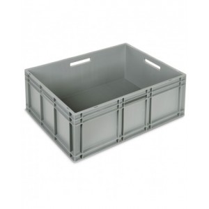 Contenitore Euro Box, L800 x P600 x H320 mm, fondo modulare, maniglie aperte