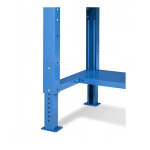 Banco Work con piano in legno, 2000x750x732/1057 h
