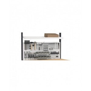 Banco professionale regolabile con parete e 4 cassetti 2x75 1x150 1x200, 150 cm, grigio e antracite
