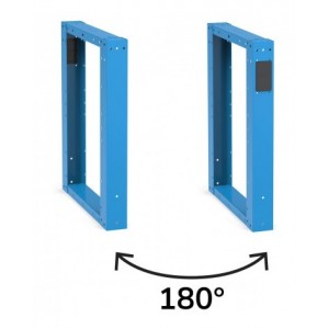Banco professionale regolabile con parete, 5 cassetti e porta, 200 cm, blu e antracite