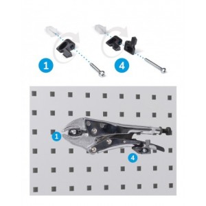 Banco professionale regolabile con parete, 5 cassetti e porta, 200 cm, blu e antracite