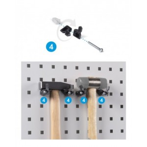 Banco professionale regolabile con parete, 5 cassetti e porta, 200 cm, blu e antracite